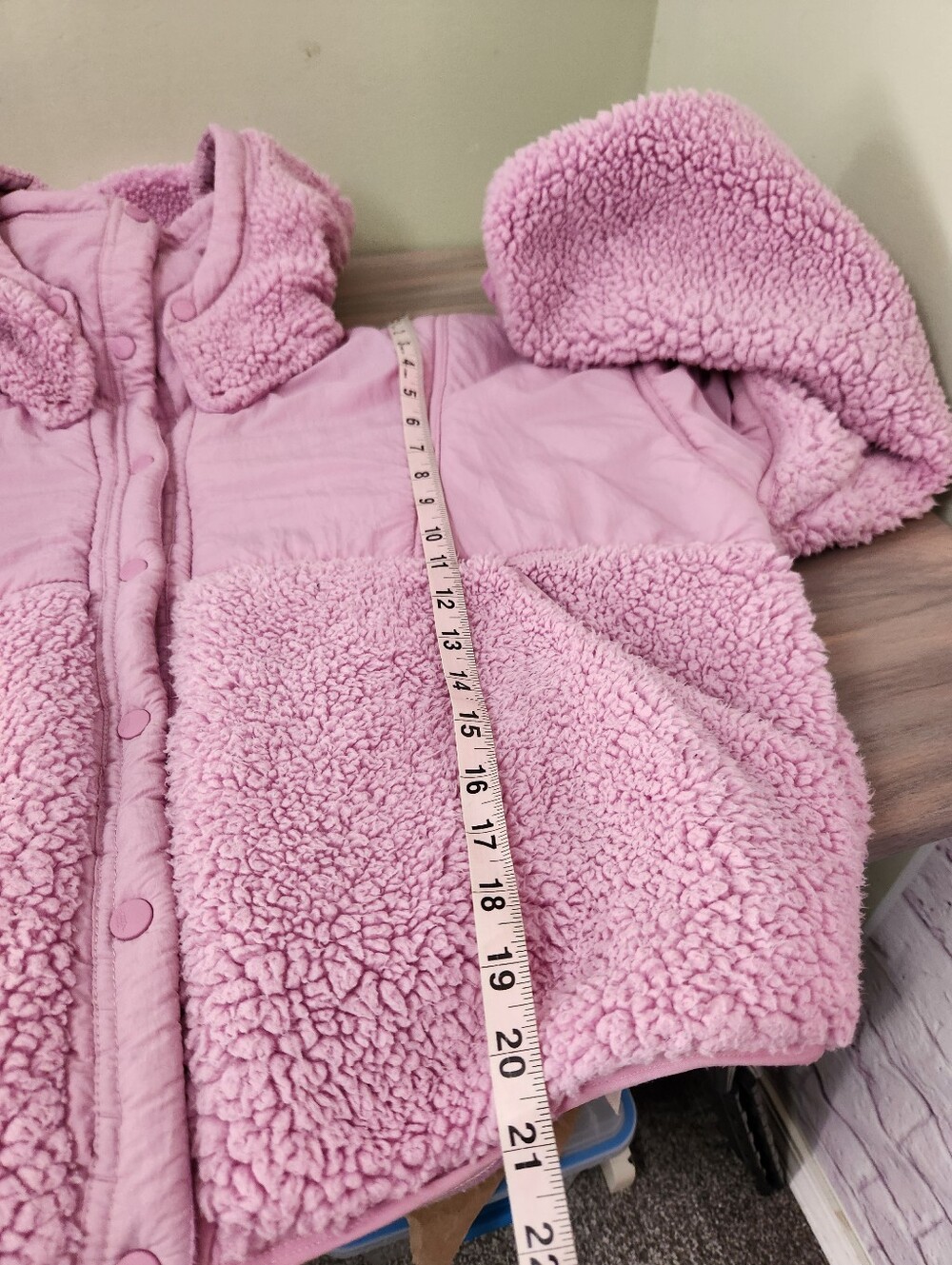 Free People Adventure Awaits Sherpa Fleece Hooded Jacket Sz Small Euphoric Lilac - Picture 7 of 15